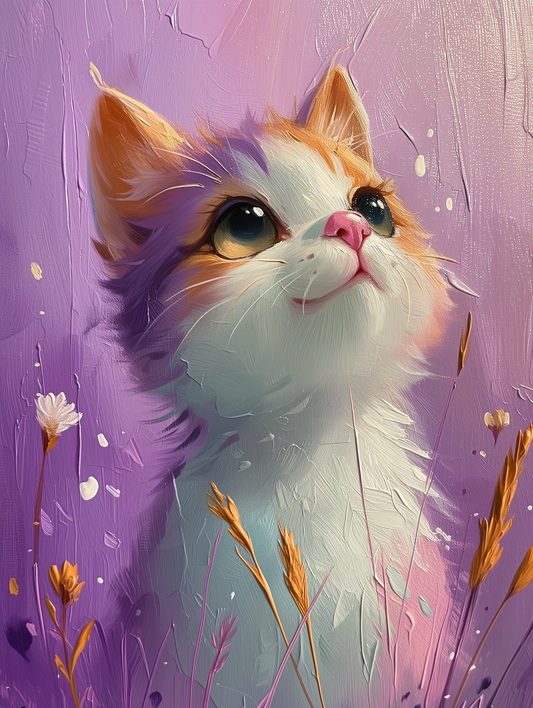 Pastel Purrfection - Acrylic Painting of a Joyful Kitten