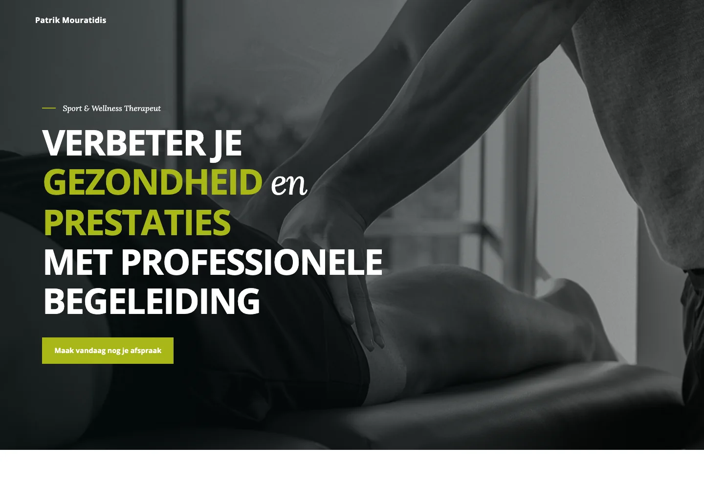 Homepage van Patrik Mouratidis Sport en Wellness Therapeut