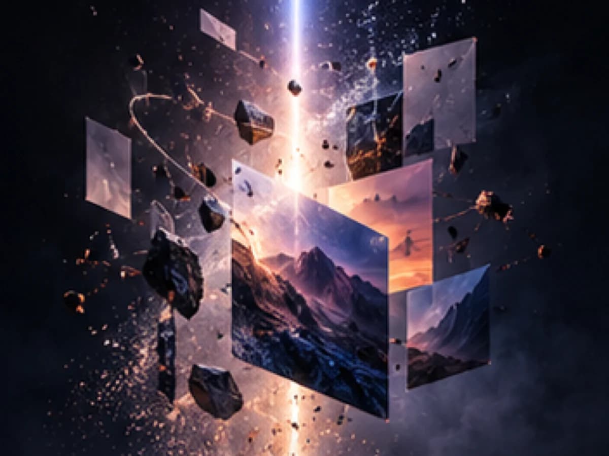 Explosieve compositie van digitale beeldlagen