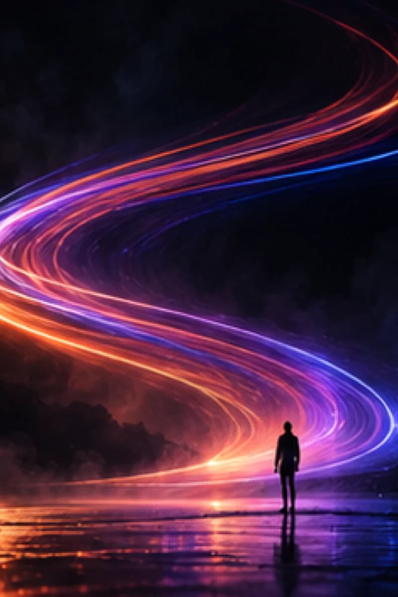 Bewegende neonlichtlijnen