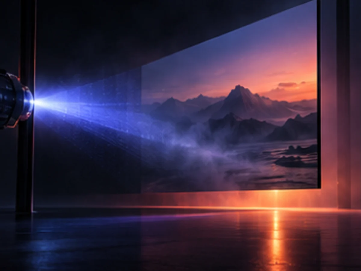 Projectie van een digitaal landschap