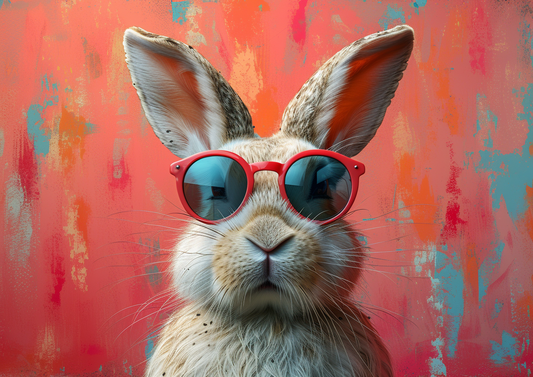 Hipster Hare - Pop Art Portrait