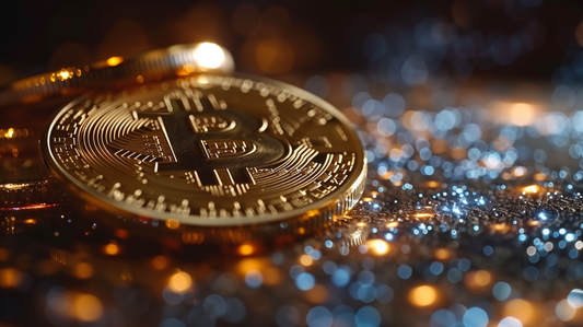 Digital Gold Rush - Close-Up of a Bitcoin Coin