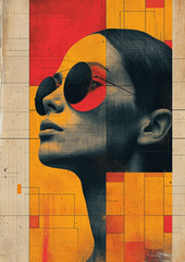 Geometric Muse: Retro-Futuristic Vision