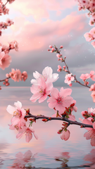 Peach Blossom Light: Tranquil Nature Art