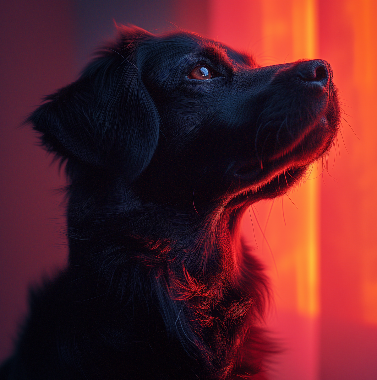 Solitary Elegance - Minimalist Canine Silhouette Portrait