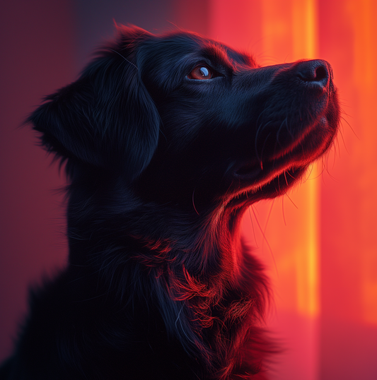 Solitary Elegance - Minimalist Canine Silhouette Portrait