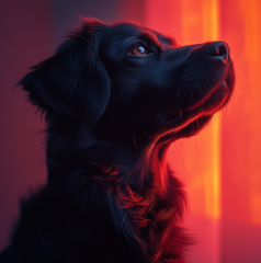 Solitary Elegance - Minimalist Canine Silhouette Portrait