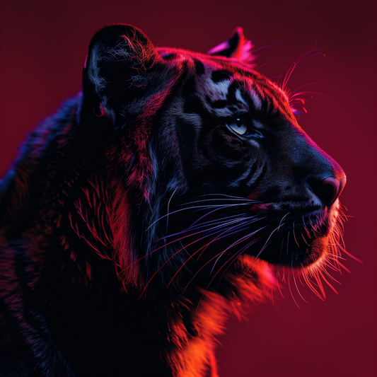 Minimalist Neon Tiger Portrait