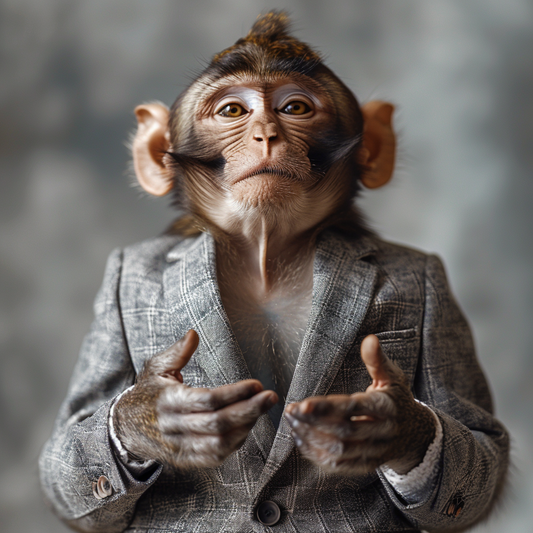 Business Monkey: A Comical Portrait in Suit
