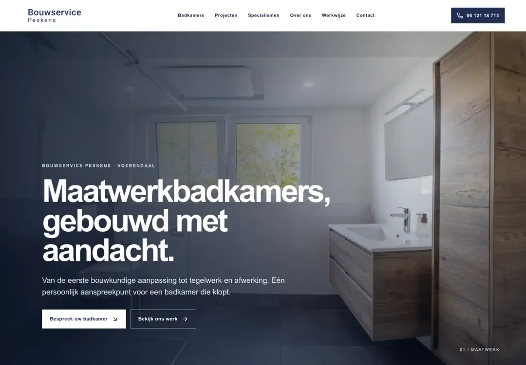 Website voor Bouwservice Peskens