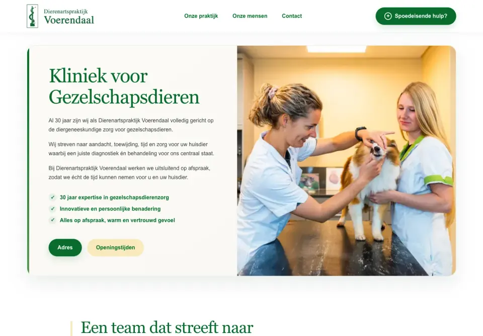 Website voor Dierenartspraktijk Voerendaal