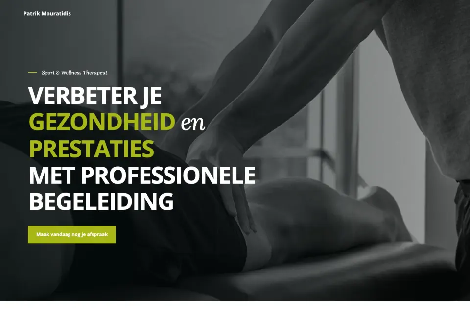 Website voor Patrik Mouratidis Sport en Wellness Therapeut